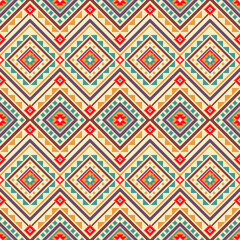 American Native Pixel, Tribal Aztec Cross-Stitch art.  Geometric ethnic seamless pattern.  Design for background and Printing, wallpaper, illustration, fabric, clothing, carpet, decorative, textile