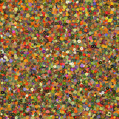 Colorful flower background with different sizes of flowers.