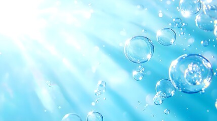 Abstract Blue Water Bubbles Background