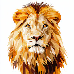 Lion head mural in vector style