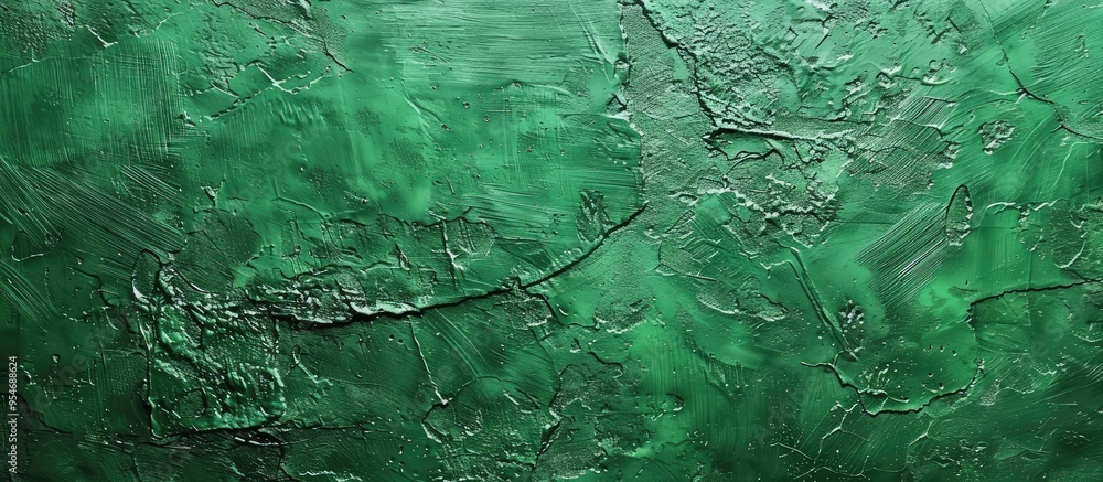 Poster texture of a green concrete or plastered wall abstract backdrop for design featuring copy space for 