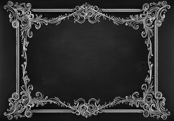Ornate Chalkboard Frame with Vintage Floral Design