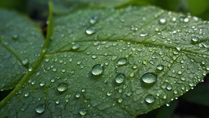 Fototapeta premium water drops on leaf