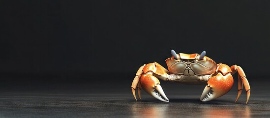 Crab walking. with copy space image. Place for adding text or design