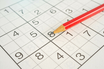 Sudoku puzzle, brain game for developing Alzheimer disease in senior patient.