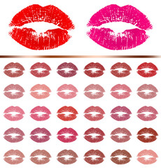 Set di labbra con rossetto di diverse tonalità
