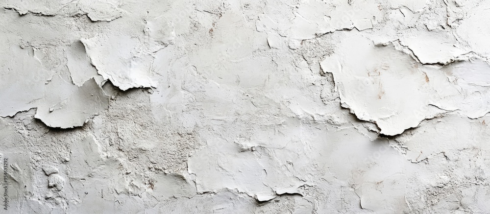 Aufkleber The exposed plaster wall along with the application technique highlights its unique rough texture. with copy space image. Place for adding text or design