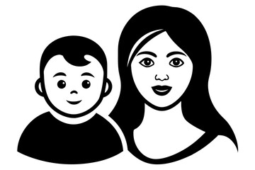 mother and child vector avatar silhouette