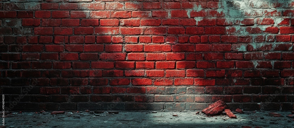 Aufkleber red aged brick wall. with copy space image. place for adding text or design