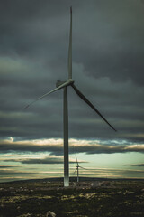 wind turbine at sunset