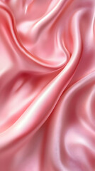 Fototapeta premium Soft, smooth, and flowing pink silk fabric with elegant drapes and folds.