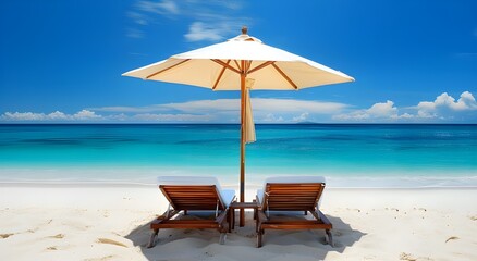 Relaxing Under an Umbrella by the Sea