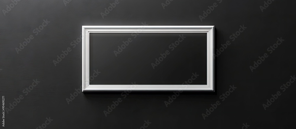 Poster black sign within a white frame and copyspace against a black background signage writing area and ad
