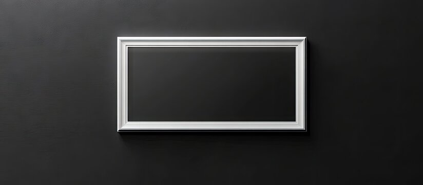 Black sign within a white frame and copyspace against a black background Signage writing area and advertising idea