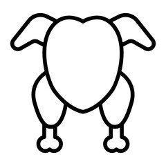 Chicken icon in thin line style vector illustration graphic design