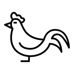 Chicken icon in thin line style vector illustration graphic design