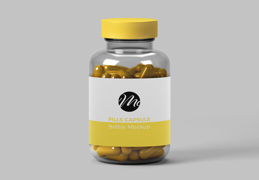Pills Capsule Bottle Mockup