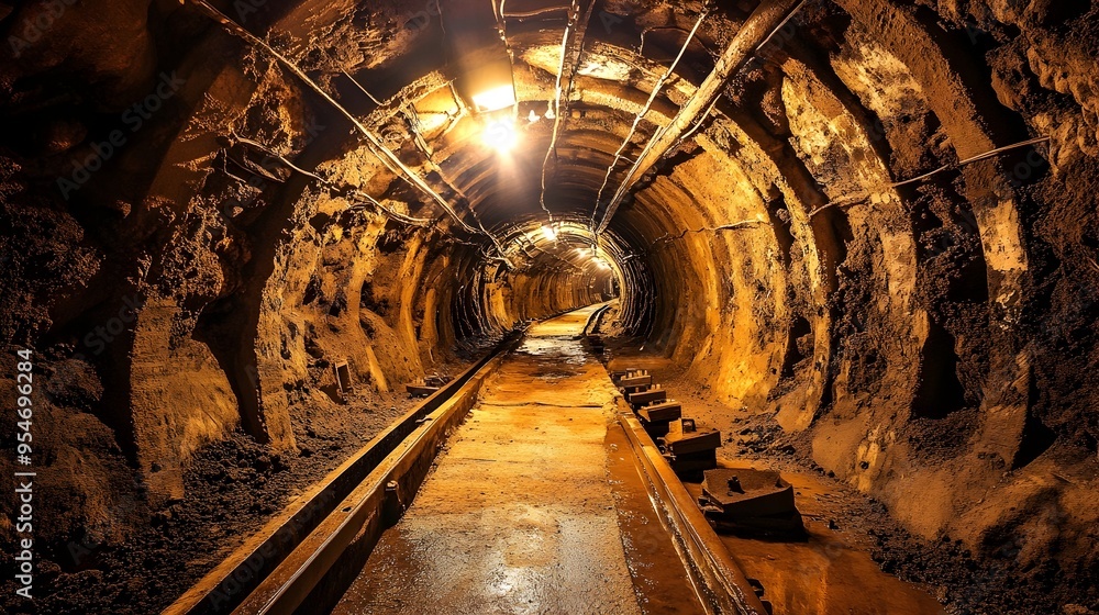 Poster underground mining with iot enabled equipment focusing on data driven safety measures improving effi