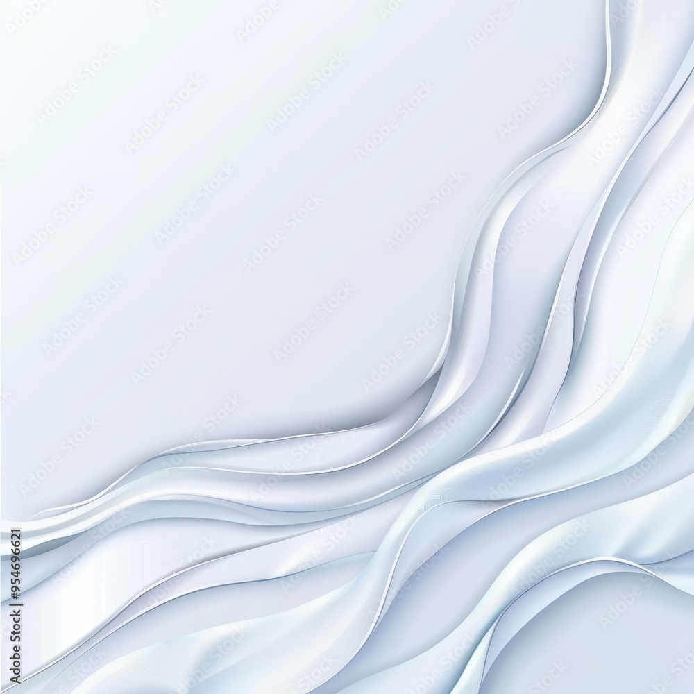 Poster abstract background with smooth white wavy lines. elegant flowing stream of liquid or fabric.