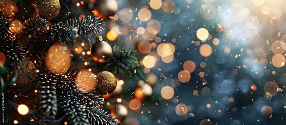 Fototapete christmas bokeh backdrop. with copy space image. place for adding text or design