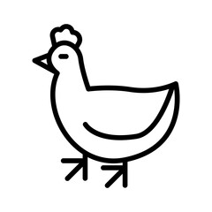 Chicken icon in thin line style vector illustration graphic design
