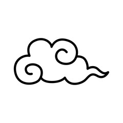 Chinese cloud icon in thin line style vector illustration graphic design