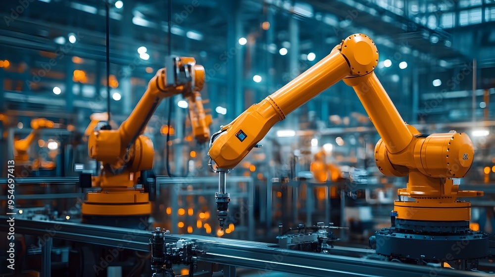 Poster automated iot powered robotic arms optimizing oil refinery for efficient and intelligent processing