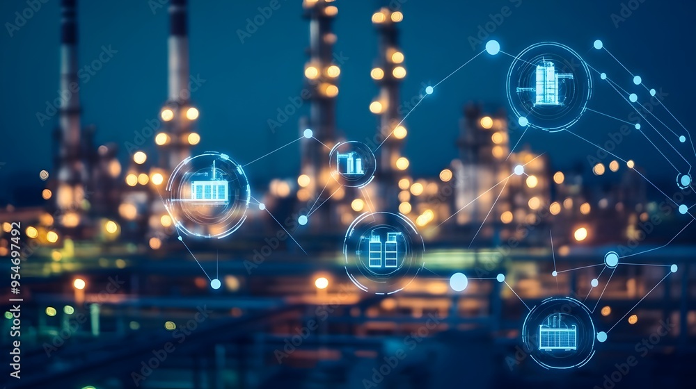 Poster cutting edge smart security systems enhance oil refinery with real time iot monitoring and analytics