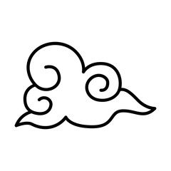 Chinese cloud icon in thin line style vector illustration graphic design