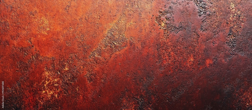 Poster texture of a red rusty metal sheet copyspace background