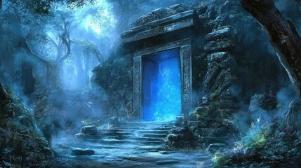 Eerie glow emanating from mysterious portal