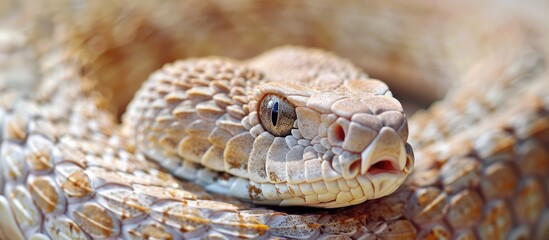 Hognose snake against a white background. with copy space image. Place for adding text or design