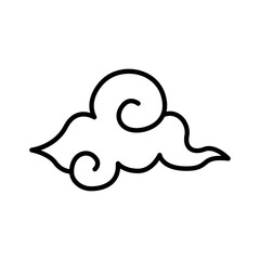 Obraz premium Chinese cloud icon in thin line style vector illustration graphic design