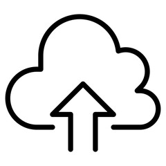 cloud computing icon in thin line style vector illustration graphic design