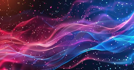 Fototapeta premium A vibrant abstract background featuring flowing waves of color and light, ideal for digital design and creative projects.