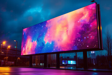 A panel of LED pixels advertising board in color display




