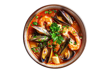 Bouillabaisse on a plate