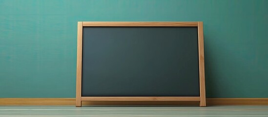 Contemporary board with copyspace for text or messages against a gray backdrop Angled view Board suitable for any text with a green background