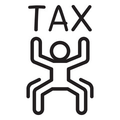 Tax icon in thin line style vector illustration graphic design