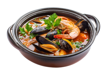 Bouillabaisse on a plate