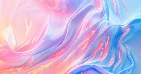 A vibrant abstract design featuring flowing pastel colors that create a sense of movement and fluidity.