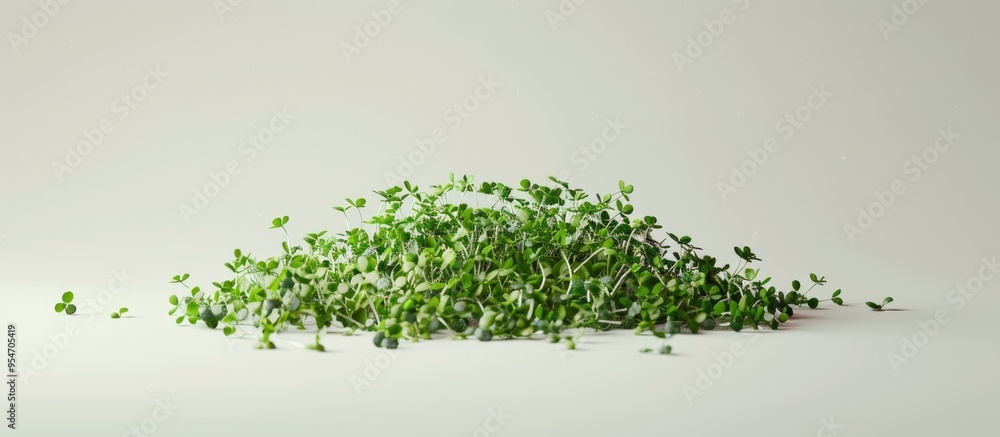 Fototapete pile of alfalfa sprouts. with copy space image. place for adding text or design