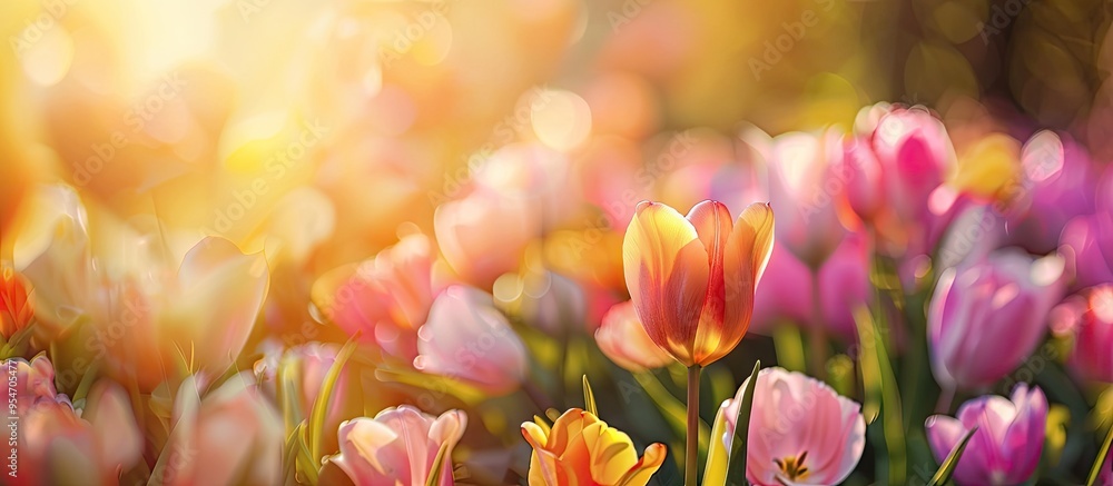 Aufkleber Lovely spring hues. with copy space image. Place for adding text or design