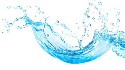 Blue Water Splash Isolated White Background