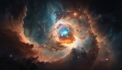 Obraz premium fire in the clouds,Colorful powder explosion on white background. Abstract pastel color dust particles splash.