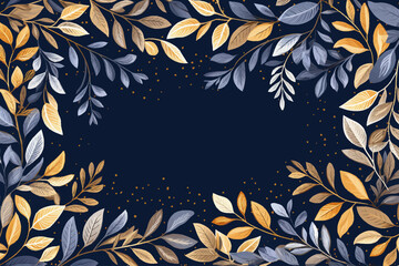 Vector foliage pattern frame