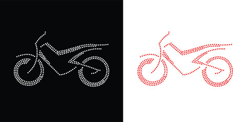 Rhinestone modern sport motorcycle vector Design. rhinestone modern element vector design for Illustration of collar neck decoration with rhinestones in the form of a necklac.eps