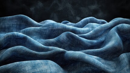 Obraz premium Vintage Faded Denim Texture with Distressed Worn Look and Creases for Background