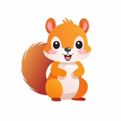 Obraz premium Squirrel Cute Small Cartoon Baby Animal Character 