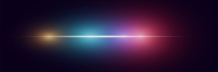 Magical lens flare. Neon line flash light effect.